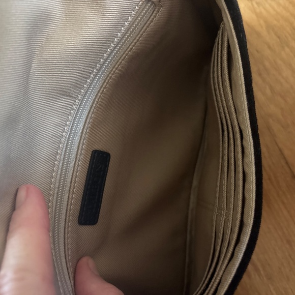 Talbots black velvet bow clutch crossbody bag holiday evening - Picture 4 of 7